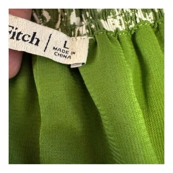 Abercrombie and Fitch Green‎ and White Print  Loose Fit Crop Top Size L - Picture 6 of 9